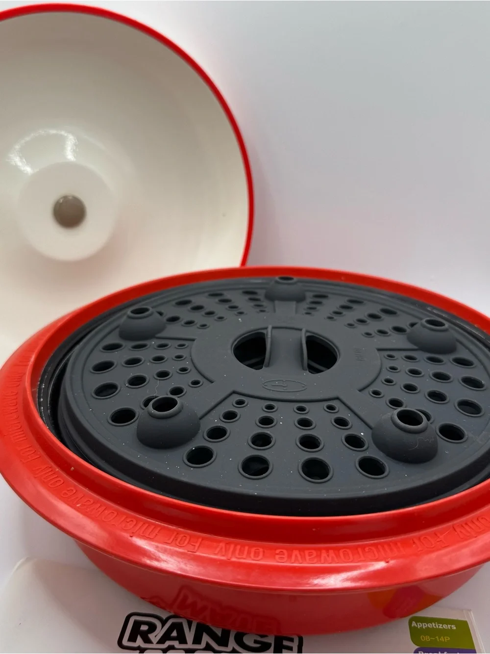 Range Mate Pro Microwave Grill Deluxe 4 Piece Pan Set Red Cooker Dorm College Gi